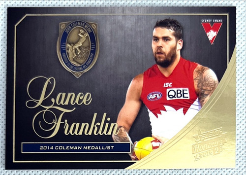 2015 AFL Honours Series 2 LANCE FRANKLIN Sydney Swans Coleman Medallist Card