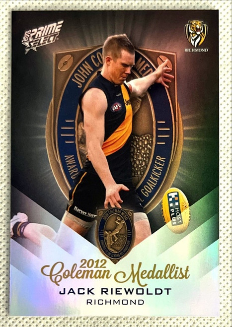2013 AFL Prime Series JACK RIEWOLDT Richmond Tigers Coleman Medallist Card