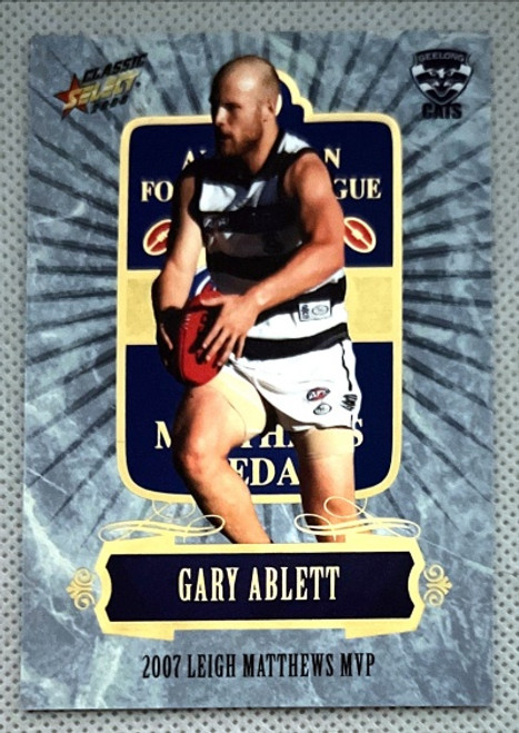 2008 AFL Classic Series GARY ABLETT Geelong Cats Most Valuable Player Card