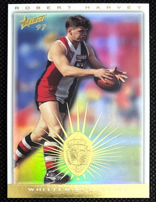 1997 AFL Ultimate Series ROBERT HARVEY St Kilda Saints Brownlow Medallist Card