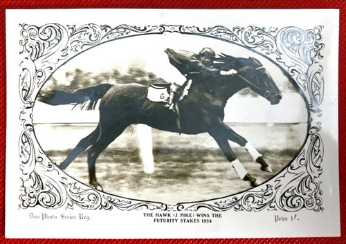 1920s Dons Photo Series THE HAWK (J Pike) WINS THE FUTURITY STAKES 1924 Postcard