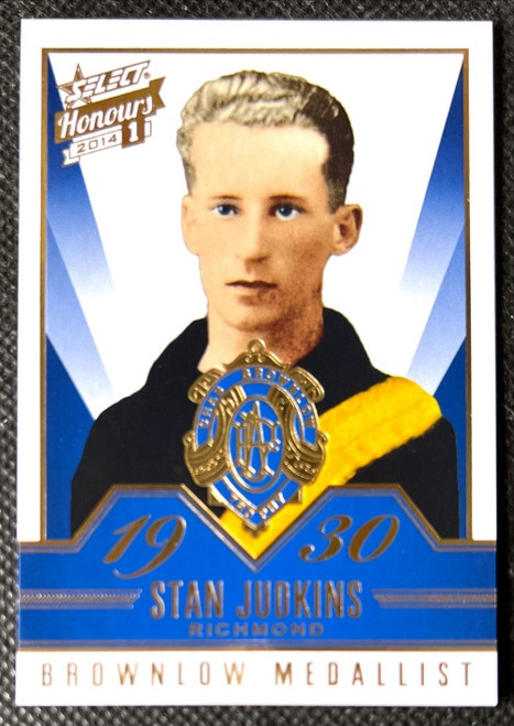 2014 AFL STAN JUDKINS Richmond Tigers Honours series 1 Brownlow Medallist Gallery Card BG2