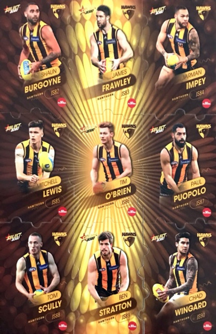 2020 AFL Footy Stars Hawthorn Hawks Jigsaw Team Set