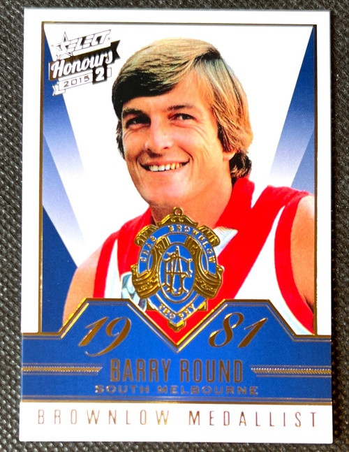 2015 AFL BARRY ROUND Sydney Swans Honours series 2 Brownlow Medallist Gallery Card BG81