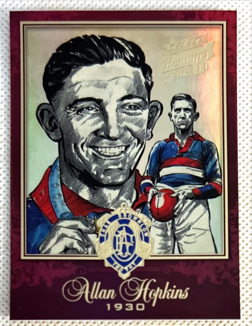 2014 AFL ALAN HOPKINS Footscray Bulldogs Honours Series 1 Brownlow Medallist Sketch Card BSK2