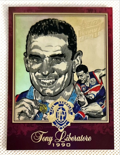 2014 AFL TONY LIBERATORE Footscray Bulldogs  Honours Series 1 Brownlow Medallist Sketch Card BSK37