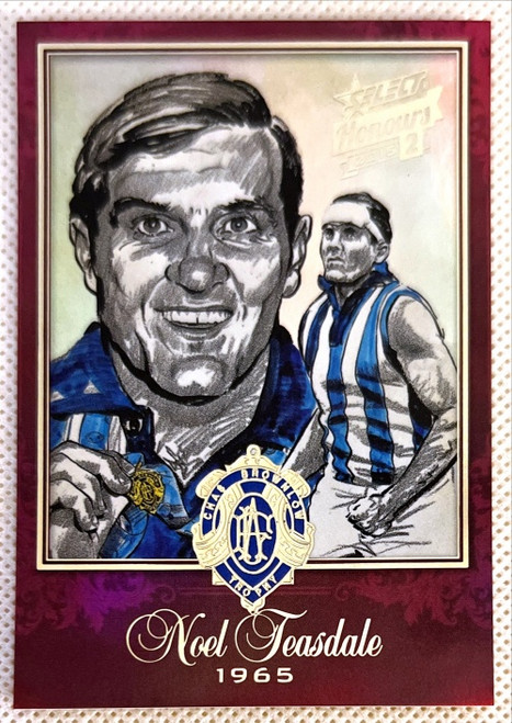 2015 AFL NOEL TEASDALE North Melbourne Kangaroos Honours Series 2 Brownlow Medallist Sketch Card BSK73