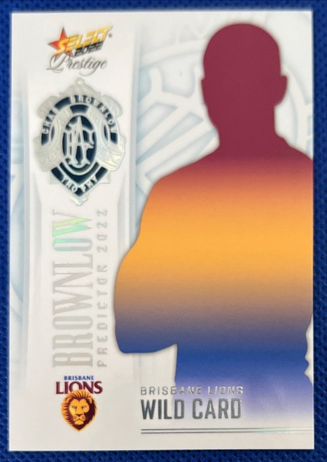 2022 AFL SELECT PRESTIGE PLATINUM BRISBANE WILD CARD BROWNLOW PREDICTOR CARD