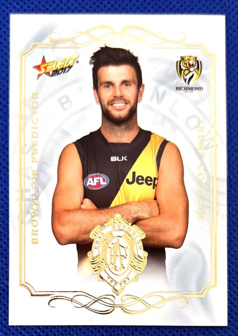 2017 AFL SELECT TRENT COTCHIN RICHMOND TIGERS BROWNLOW PREDICTOR CARD