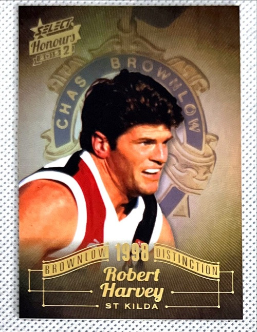 AFL HONOURS SERIES 2 ROBERT HARVEY ST KILDA SAINTS 1998 BROWNLOW DISTINCTION CARD BD82