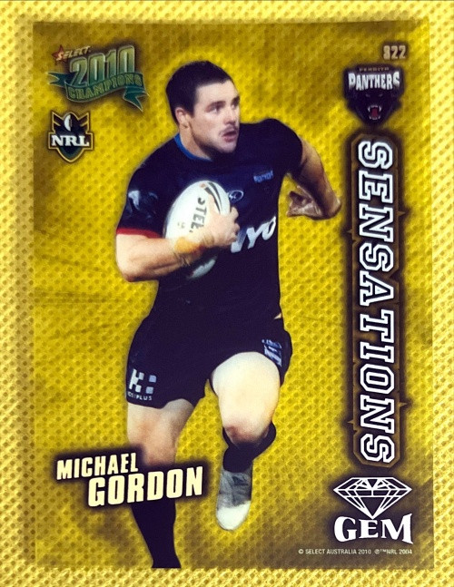 2010 NRL ELITE MICHAEL GORDON PENRITH PANTHERS SENSATIONS GEM CARD