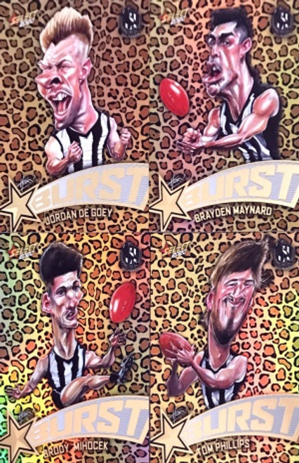 2020 AFL Footy Stars Collingwood Magpies Leopard Starburst Set