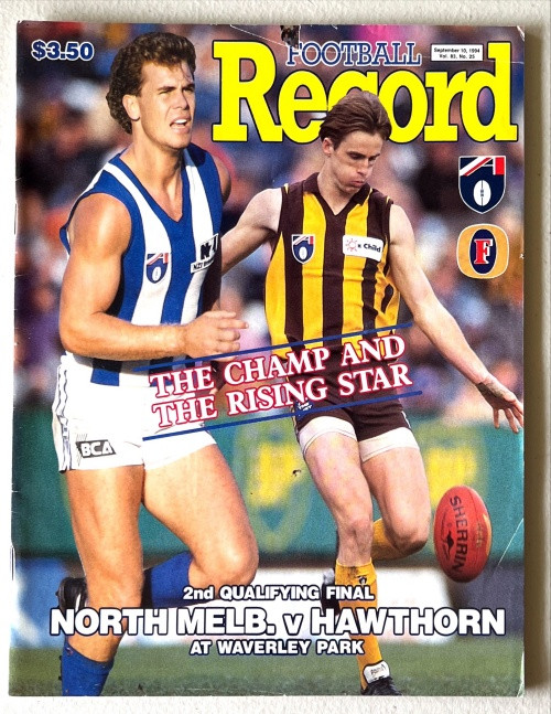 1994 AFL NORTH MELBOURNE V HAWTHORH QUALIFYING FINAL FOOTBALL RECORD