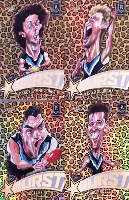 2020 AFL Footy Stars Port Adelaide Power Leopard Starburst Set