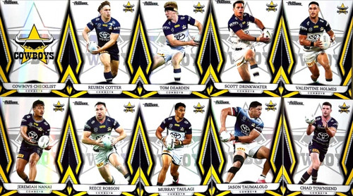 2023 NRL TRADERS TITANIUM SERIES NORTH QUEENSLAND COWBOYS PEARL PARALLEL TEAM SET