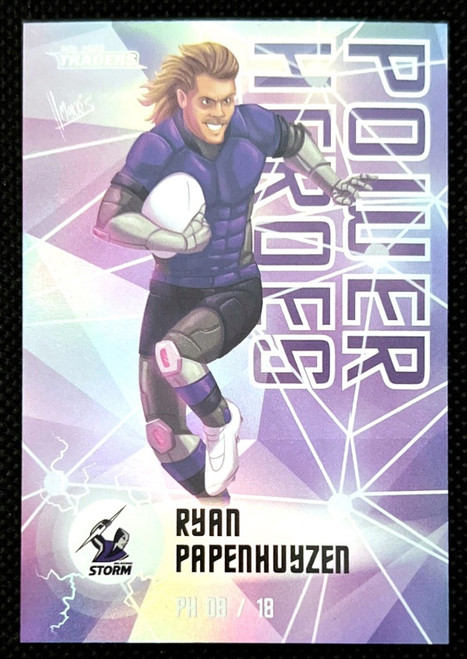 2023 NRL TRADERS TITANIUM SERIES RYAN PAPENHUYZEN MELBOURNE STORM POWER HEROES CARD