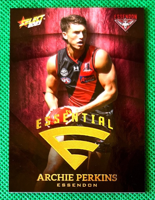 2023 AFL SELECT FOOTY STARS ARCHIE PERKINS ESSENDON BOMBERSESSENTIAL CARD E23