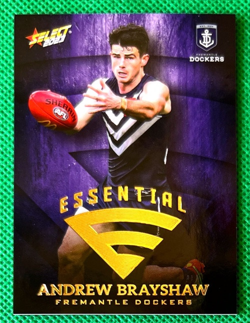 2023 AFL SELECT FOOTY STARS ANDREW BRAYSHAW FREMANTLE DOCKERSESSENTIAL CARD E26