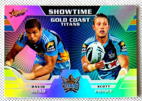 2012 NRL CHAMPIONS MEAD & PRINCE GOLD COAST TITANS SHOWTIME CARD