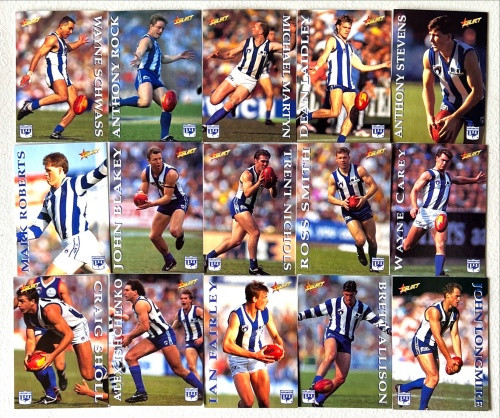 1995 AFL Select Series 1 NORTH MELBOURNE KANGAROOS Base Team Set