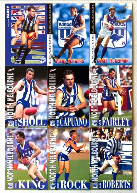 1996 AFL Select Series 2 NORTH MELBOURNE KANGAROOS Base Team Set