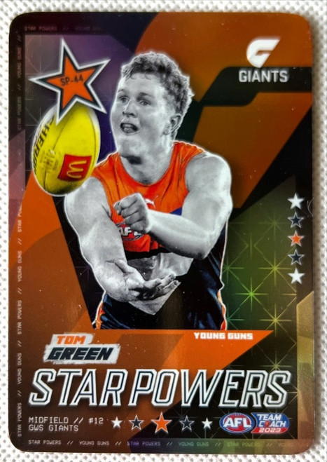 2023 AFL Teamcoach TOM GREEN Greater Western Sydney Giants STARPOWERS Card SP-44