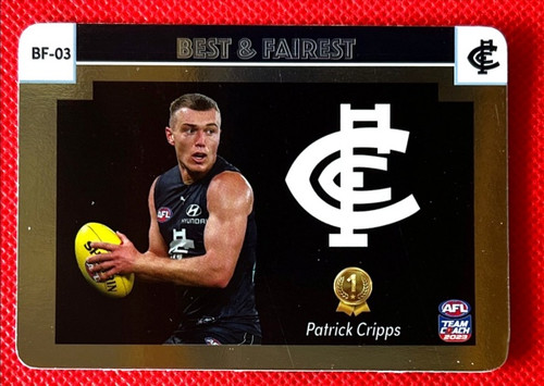 2023 AFL Teamcoach PATRICK CRIPPS Carlton Blues Best & Fairest Card BF-03