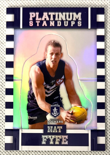 2017 AFL FOOTY STARS NAT FYFE FREMANTLE DOCKERS PLATINUM STAND UP CARD