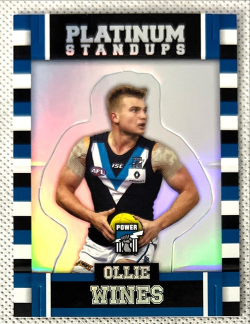 2017 AFL FOOTY STARS OLLIE WINES PORT ADELAIDE POWER PLATINUM STAND UP CARD