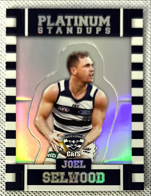 2017 AFL FOOTY STARS JOEL SELWOOD GEELONG CATS PLATINUM STAND UP CARD