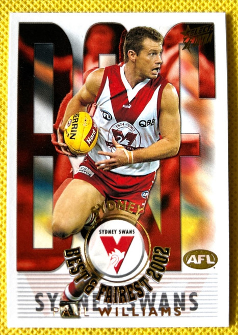 2003 SELECT XL ULTRA PAUL WILLIAMS SYDNEY SWANS BEST & FAIREST CARD