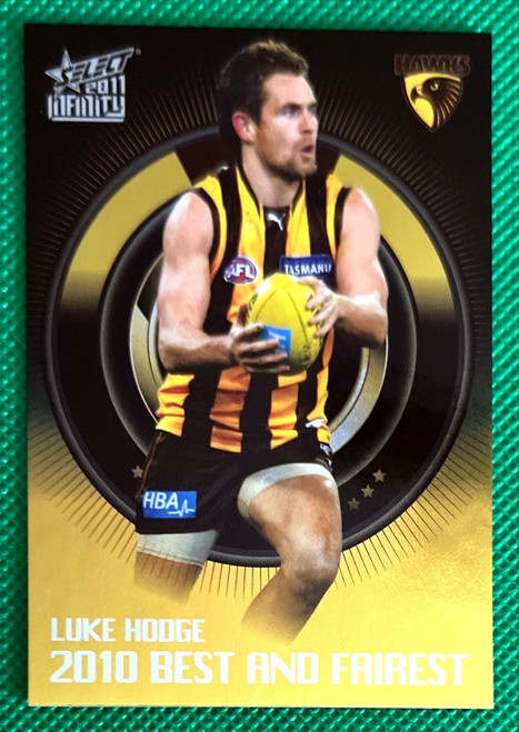 2011 SELECT INFINITY CHROME LUKE HODGE HAWTHORN HAWKS BEST & FAIREST CARD