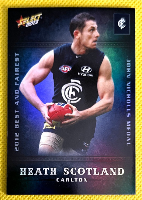 2013 SELECT HEATH SCOTLAND CARLTON BLUES BEST & FAIREST CARD