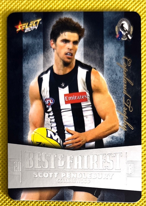 2014 SELECT SCOTT PENDLEBURY COLLINGWOOD MAGPIES  BEST & FAIREST CARD