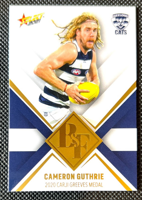 2021 SELECT CAMERON GUTHRIE GEELONG CATS BEST & FAIREST CARD