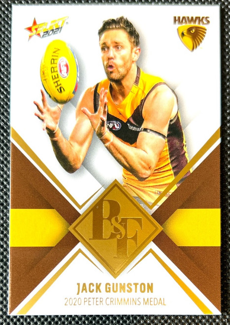 2021 SELECT JACK GUNSTON HAWTHORN HAWKS BEST & FAIREST CARD