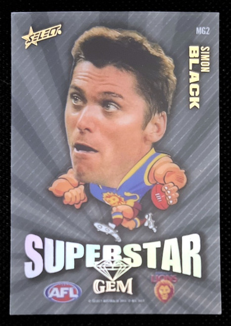 2011 AFL SELECT CHAMPIONS SIMON BLACK BRISBANE BRONCOS SUPERSTAR GEM CARD