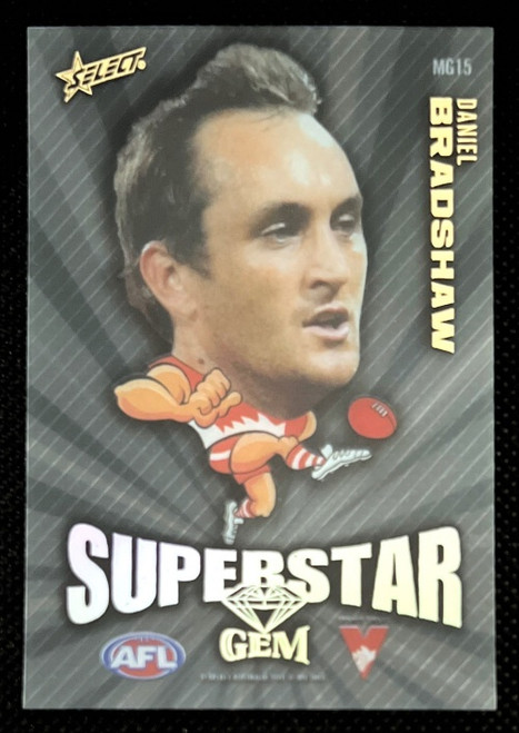 2011 AFL SELECT CHAMPIONS DANIEL BRADSHAW SYDNEY SWANS SUPERSTAR GEM CARD