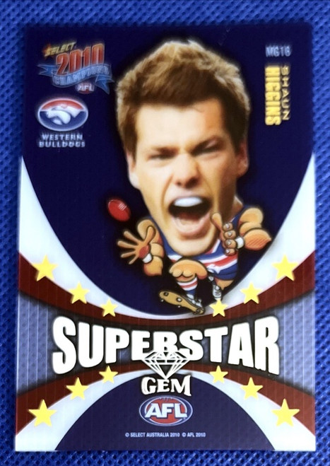 2010 AFL SELECT CHAMPIONS SHAUN HIGGINS WESTERN BULLDOGS SUPERSTAR GEM CARD