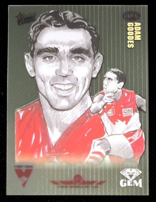 2007 AFL SELECT CHAMPIONS ADAM GOODES SYDNEY SWANS GEM CARD