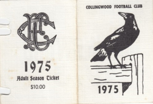 1975 SEASON COLLINGWOOD MEMBERSHIP TICKET