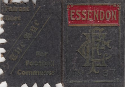 1937 ESSENDON BOMBERS MEMBERSHIP TICKET