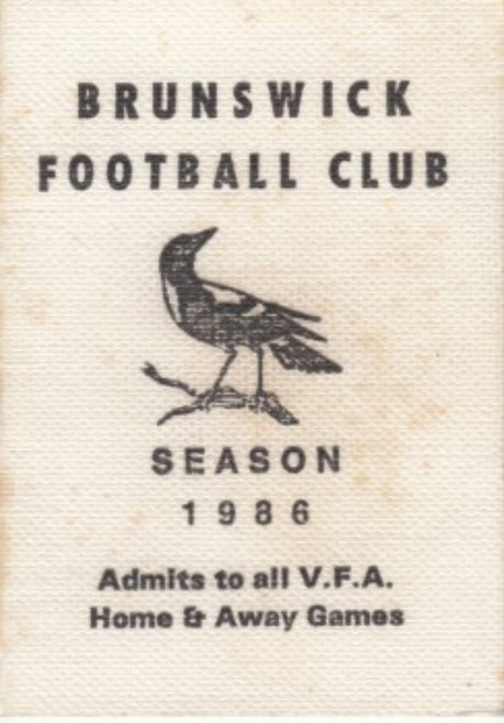 1986 BRUNSWICK FOOTBALL CLUB MEMBERSHIP TICKET