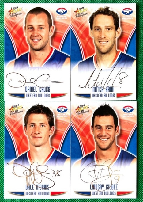 2009 AFL CHAMPIONS WESTERN BULLDOGS GOLD FOIL SIGNATURE CARD SET