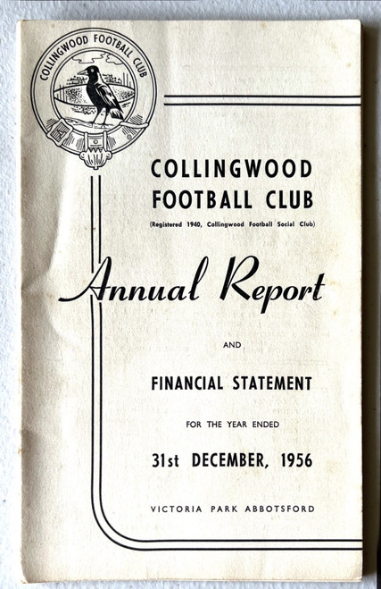 1956 COLLINGWOOD F.C. ANNUAL REPORT & FINANCIAL REPORT