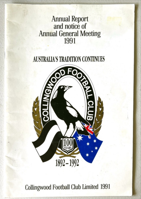 1991 COLLINGWOOD F.C. ANNUAL REPORT & FINANCIAL REPORT