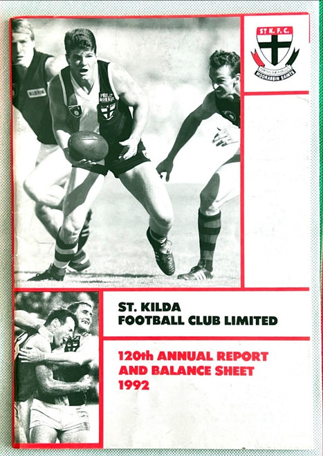 1992 ST KILDA F.C. ANNUAL REPORT & BALANCE SHEET