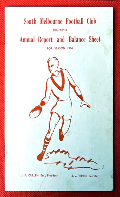 1954 SOUTH MELBOURNE F.C. ANNUAL REPORT & BALANCE SHEET