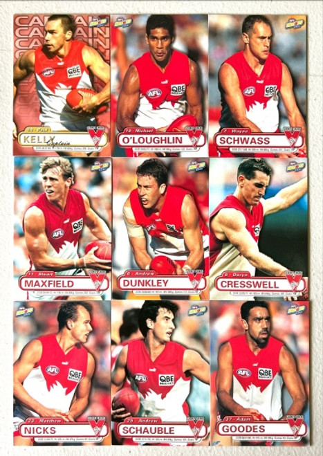 2001 ESP AFL HEROES  SERIES SYDNEY SWANS BASE TEAM SET