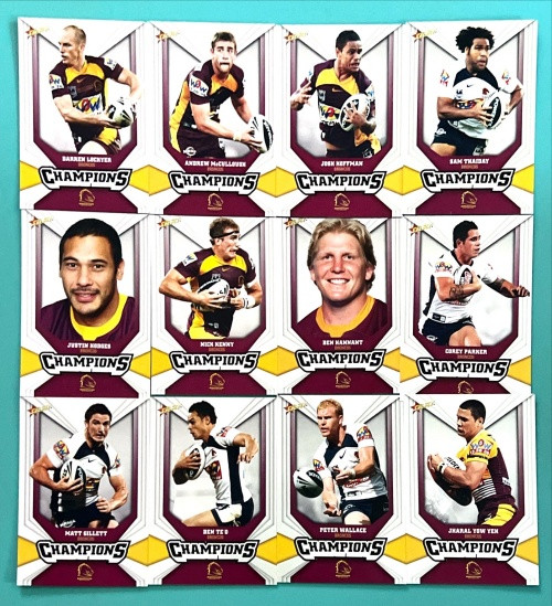 2011 NRL SELECT CHAMPIONS BRISBANE BRONCOS SILVER PARALLEL TEAM SET